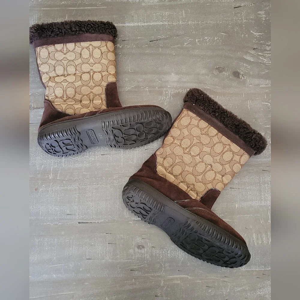 Coach Sherman Signature Winter Boots Size 5.5b